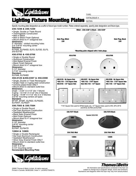 Mounting Options Ordered Separately from Fixture 